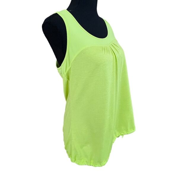 OLD Navy Active neon green top with drawstring bottom hem and cut out back sz  M - Picture 4 of 5